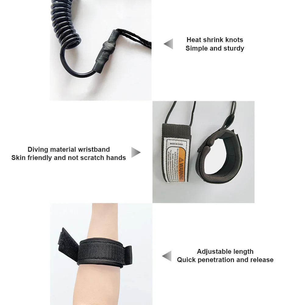 Coiled Bodyboard Leash TPU Surfboard Leash Stay on Board Ankle Strap Wrist Surf Leash SUP Leash for Surfing Oasis Select