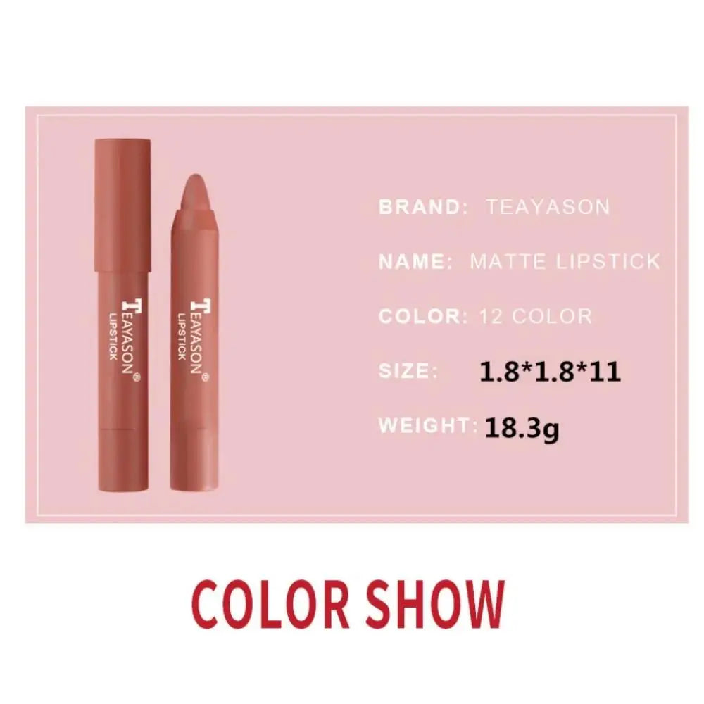 TEAYASON Velvet Matte Lip Crayon – Long-Lasting High Pigment