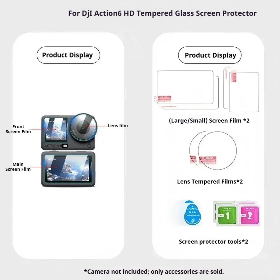HD Tempered Glass Screen Protector – DJI Osmo Action 6