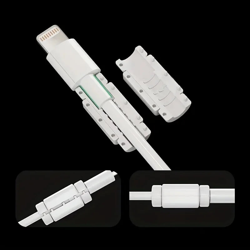 8-Pack Silicone PVC Cable Protectors - Charging Wire Guards for Phone, USB, Non-Electronic Accessory , Flexible Protection Oasis Select