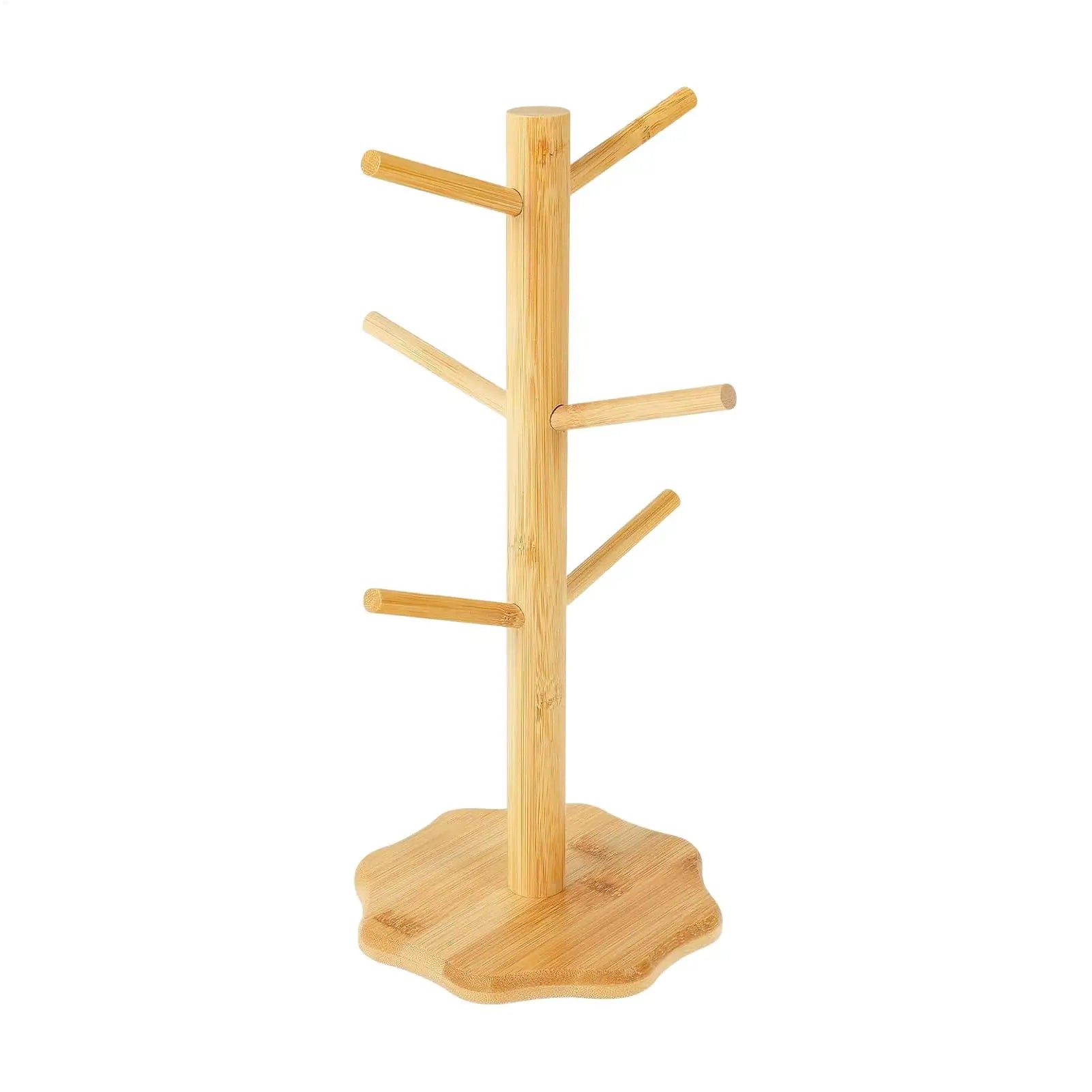 Wooden Tree Pretzel Holder Stand – Bamboo Sausage Display Rack