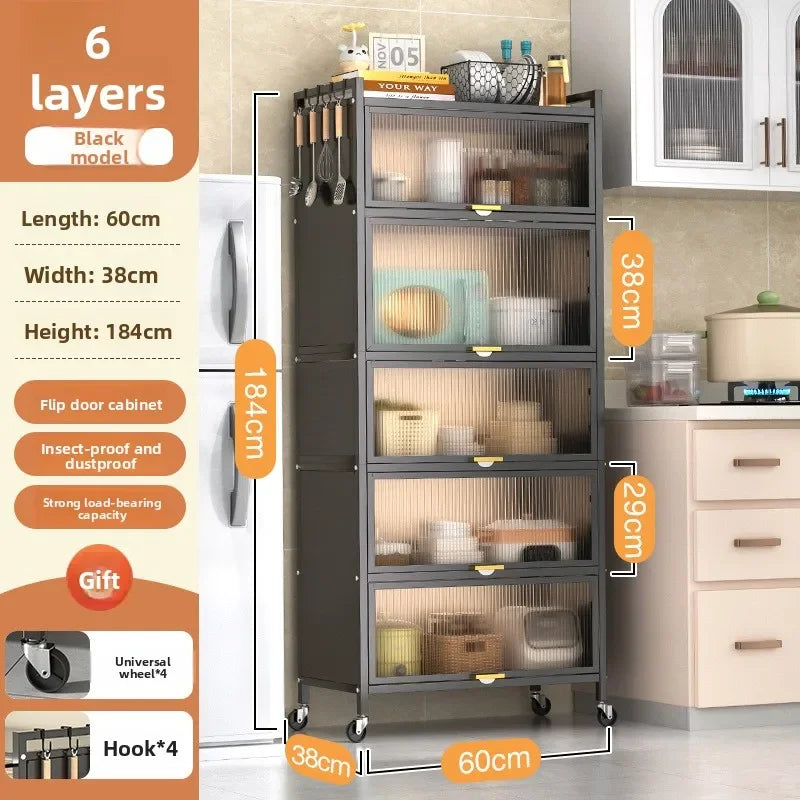 Shelves Floor-to-ceiling multi-layer household cupboards Storage cabinets Against the wall Side cabinets Storage cabinets Oasis Select Black 38-60-6-5