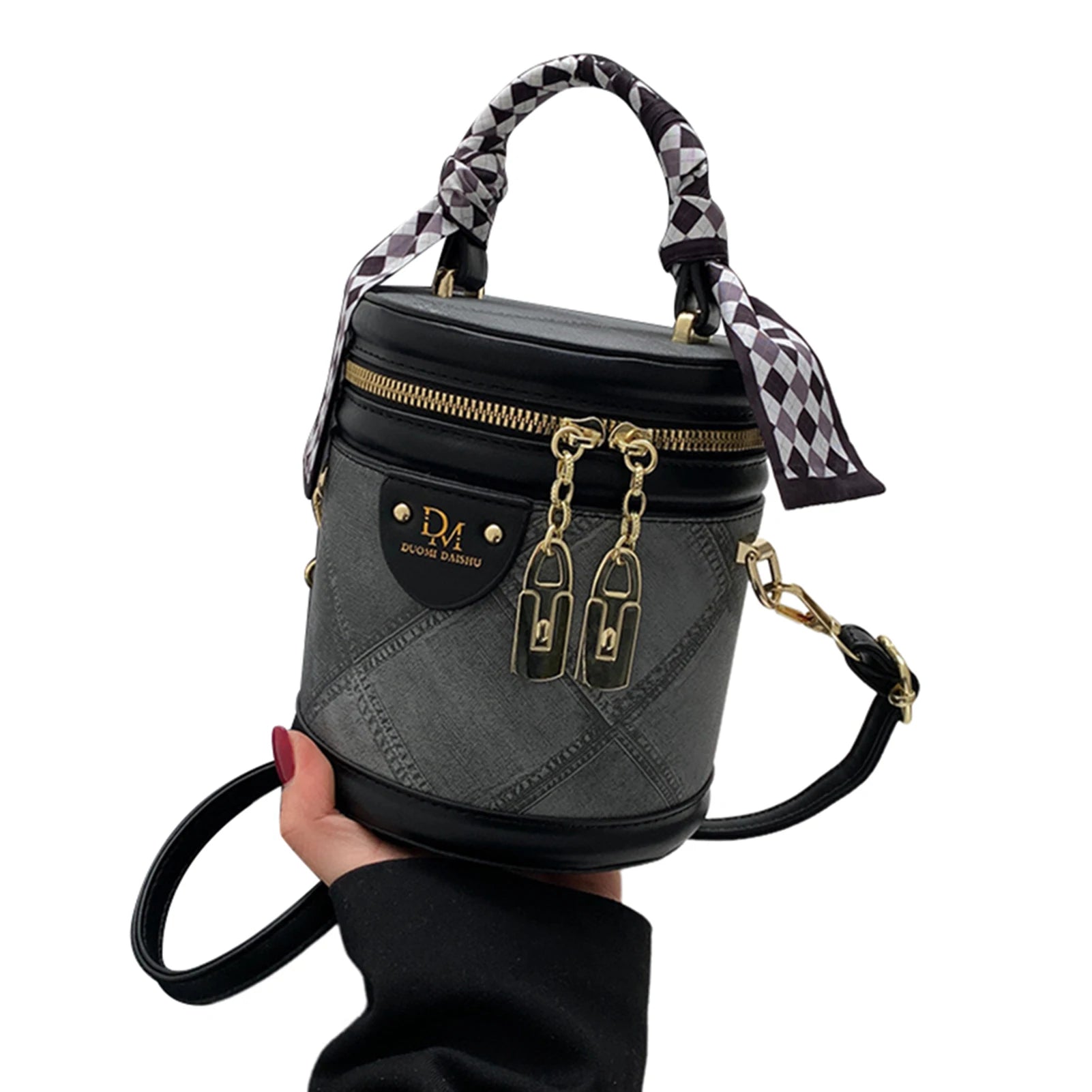 HOBBAGGO Women's PU Leather Bucket Crossbody Tote Bag Purse