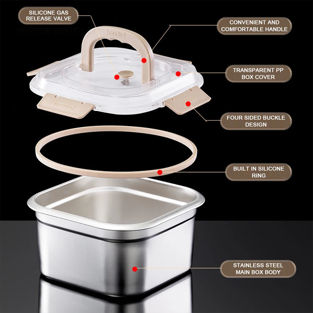Stainless Steel Leak-Proof Food Storage Box with Handle