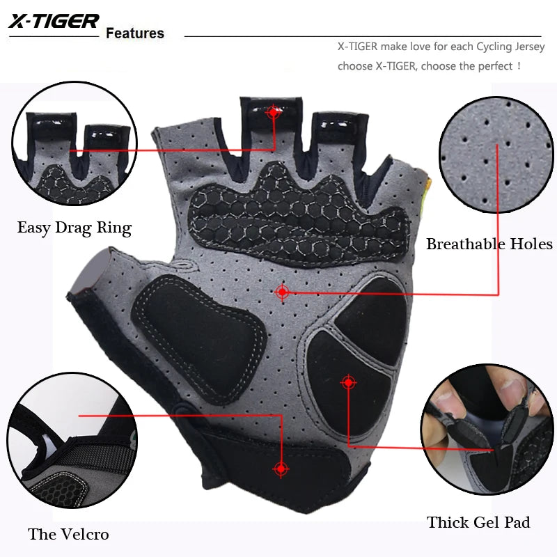 X-TIGER Sports Cycling Gloves Half Finger Women MTB Bike Gloves Running Fitness Gym Riding Motorcycle Bicycle Gloves Oasis Select