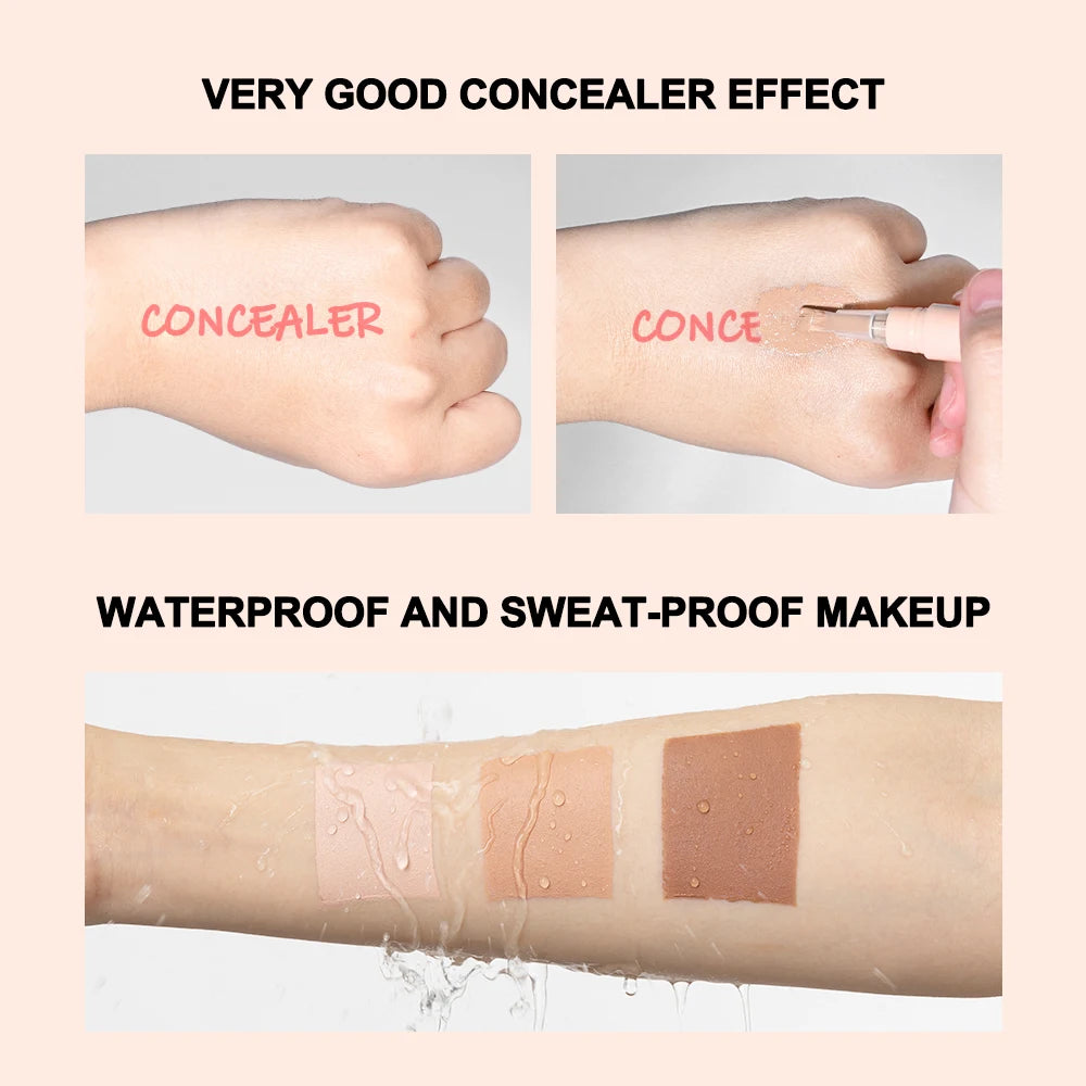 Waterproof Concealer Click Pen 3 Colors Natural Glowing Lightweight Full Coverage Sweat Proof Concealer Pencil Woman Makeup Oasis Select