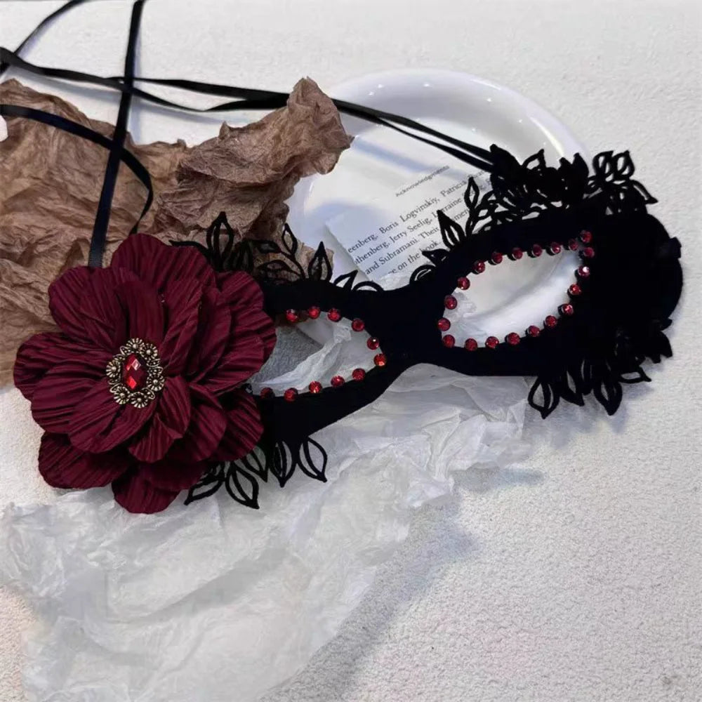 Retro Lace Half Face Mask | Gothic Masquerade Costume Prop