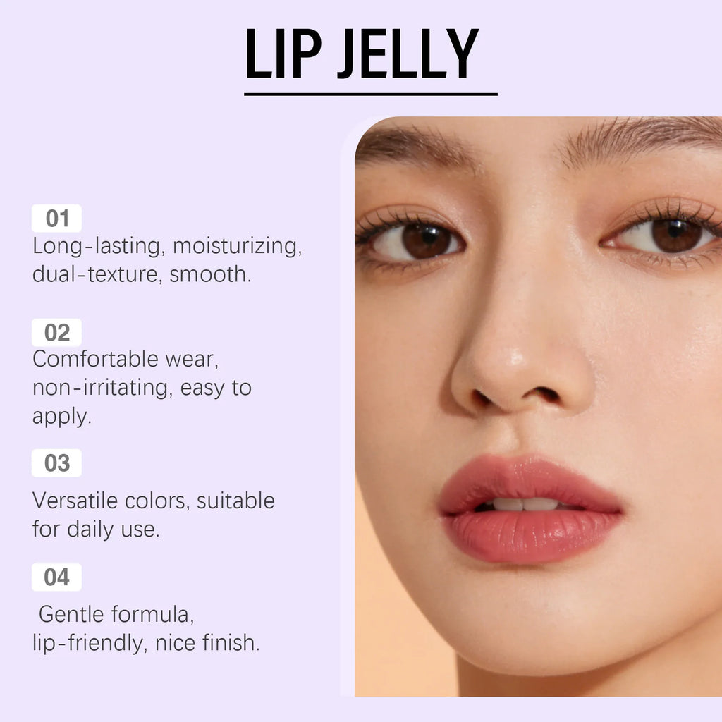Earphone Case Long-Lasting Moisturizing Two-Tone Jelly Lip Gloss Shiny Delicate Soft Natural Smooth Multi-Functional Lip Makeup Oasis Select