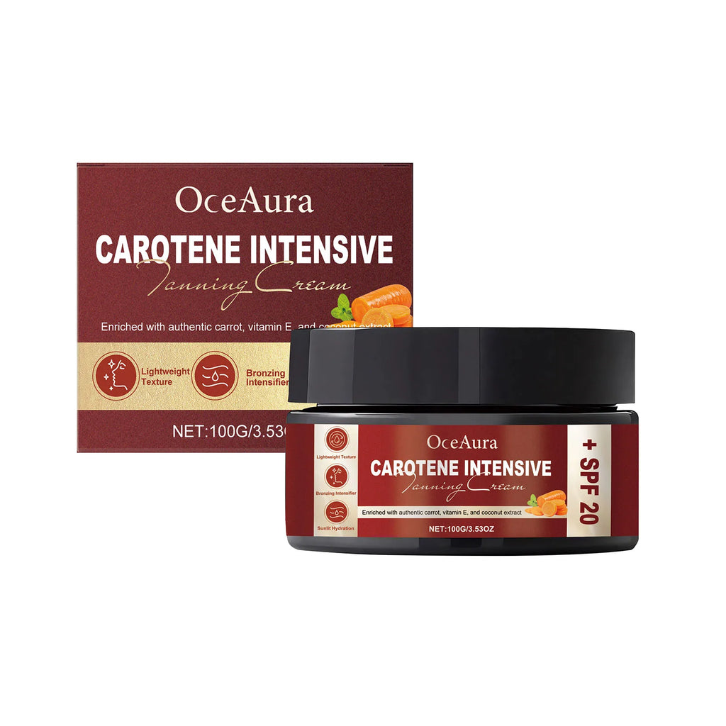Carrot Intensive Tanning Gel Face Body Tan Enhancer Moisturizing Sunbathing Bronze Glow Skin Tanning Gel For Sunbeds Outdoor Sun Oasis Select 100g boxed