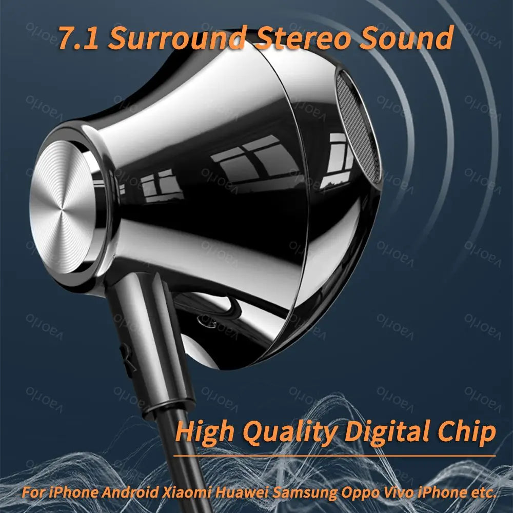 Digital Chip Wired Earphone 3.5mm AUX/Type C 9D HiFi Surround HD MIC In-Ear Karaoke Headsets For Samsung Huawei Xiaomi iPad PC Oasis Select