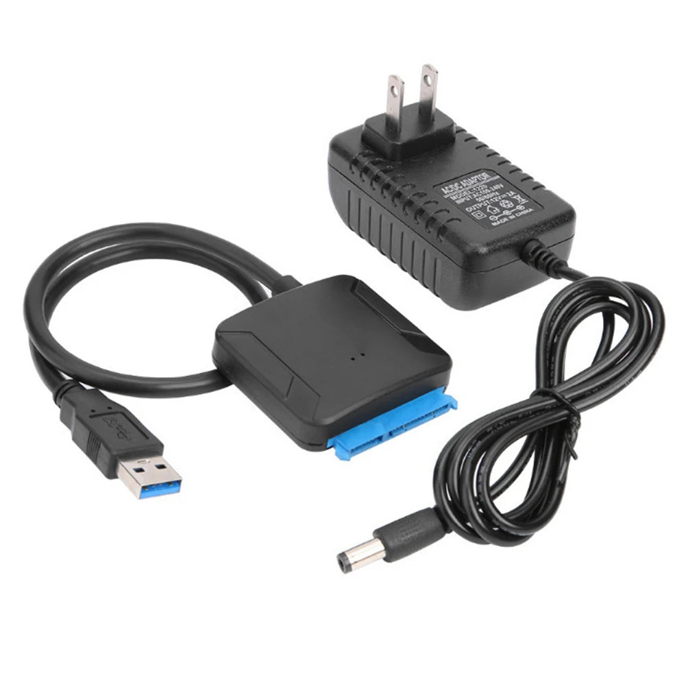 SATA to USB 3.0 Adapter Cable – HDD SSD 2.5"/3.5" + 12V Power