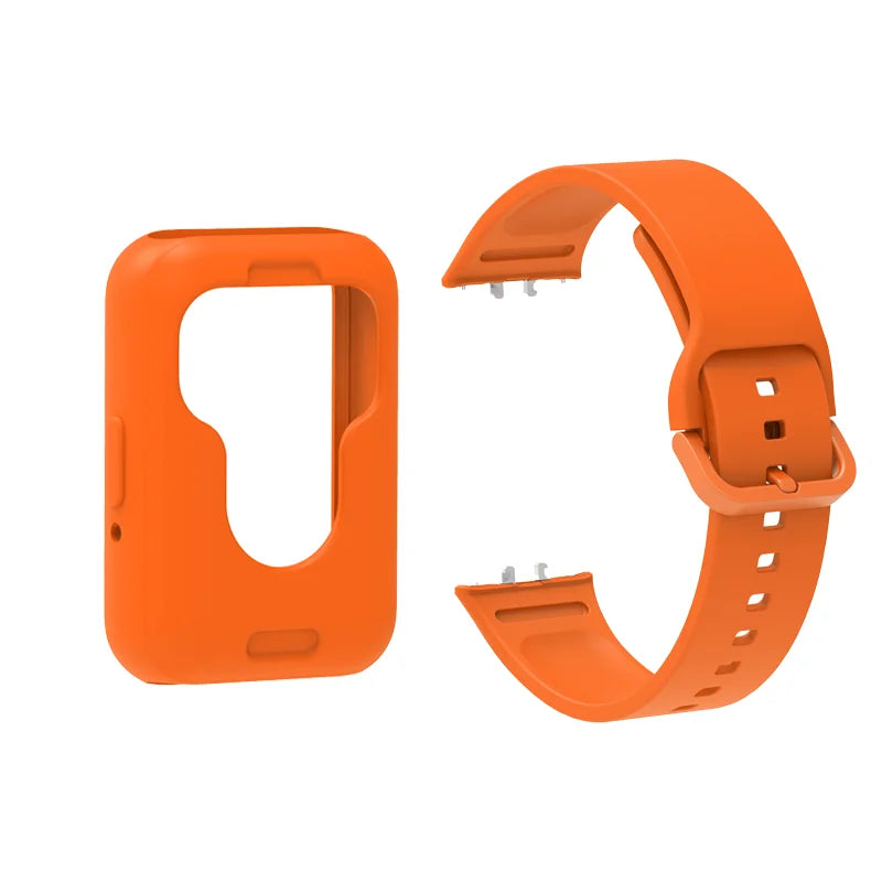 Silicone Strap & Case for Samsung Galaxy Fit 3 SM-R390 Smartwatch Band & Case Oasis Select Orange Case Strap