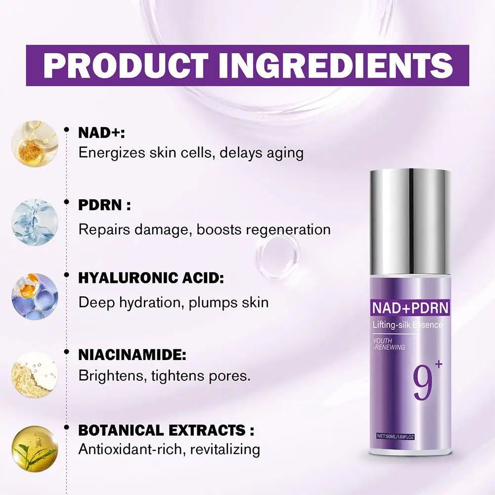 9+ NAD+ PDRN Moisturizing Lifting Firming Essence Nourishing Facial Serum Smoothing Face Essence Soothing Face Skin Oasis Select