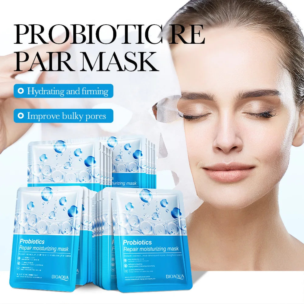 10 Pcs BIOAOUA Probiotic Repair Facial Mask Moisturizing Delicate Skin Facial Mask Sheet for Acne Removal & Depth Replenishment Oasis Select Default Title
