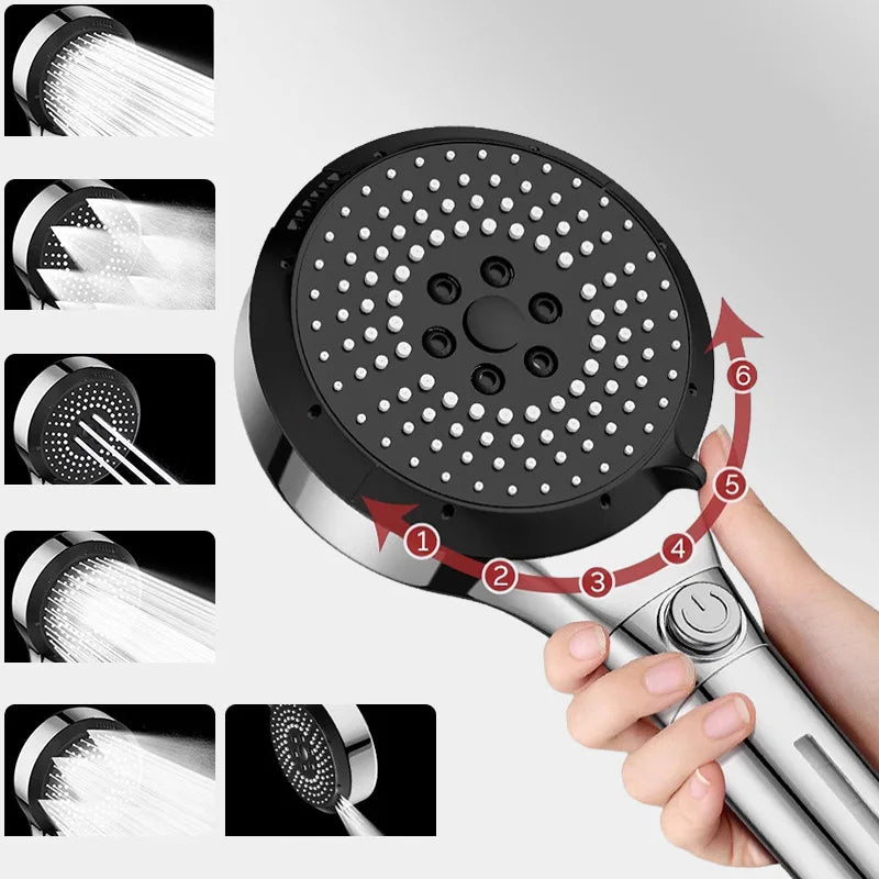 6-Mode Filtered Handheld Shower Head Set with 1.5m Hose