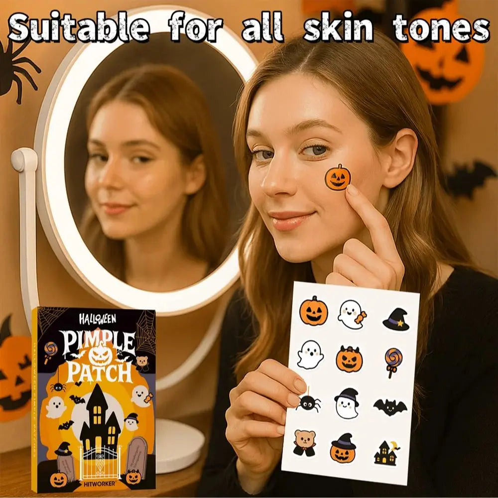 60pcs Acne Patch Halloween Pimple Patches: Invisible & Breathable for Flawless Makeup | Ghost & Pumpkin Designs Oasis Select