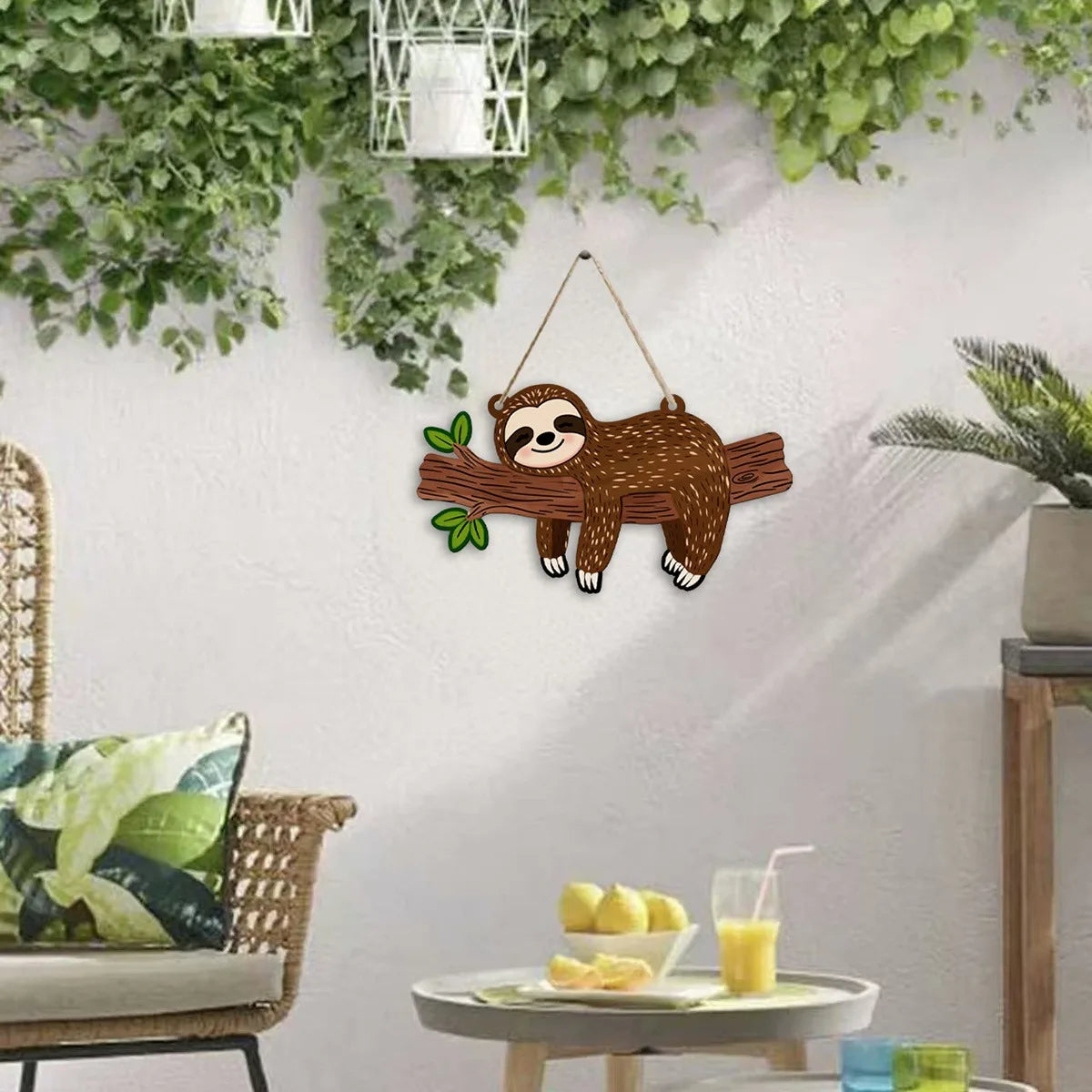 Cute Sloth Wooden Welcome Sign – Hanging Door & Wall Plaque