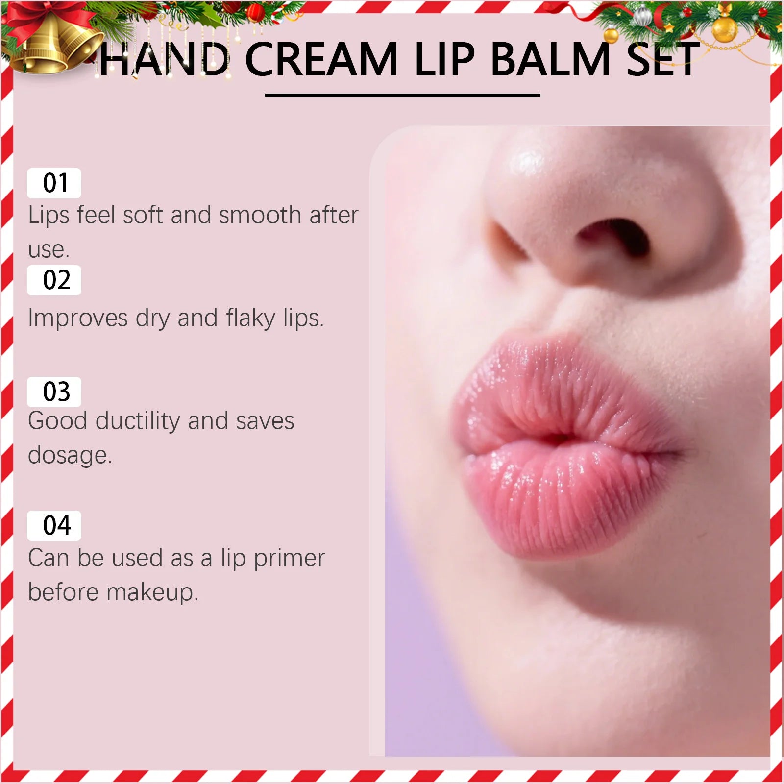 Christmas Hand Cream Lip Balm Set Gift Box Nourishing Moisturizing Anti-dry Cracked Softening Skin Festive Holiday Present Oasis Select