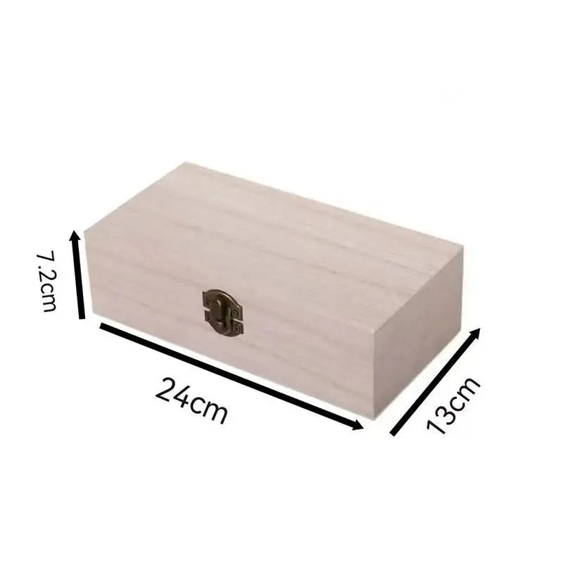Rectangular Wooden Storage Box Organizer Wooden Storage Case Simple Storage Container Dust-Proof With Lock Jewelry Box Case Oasis Select A