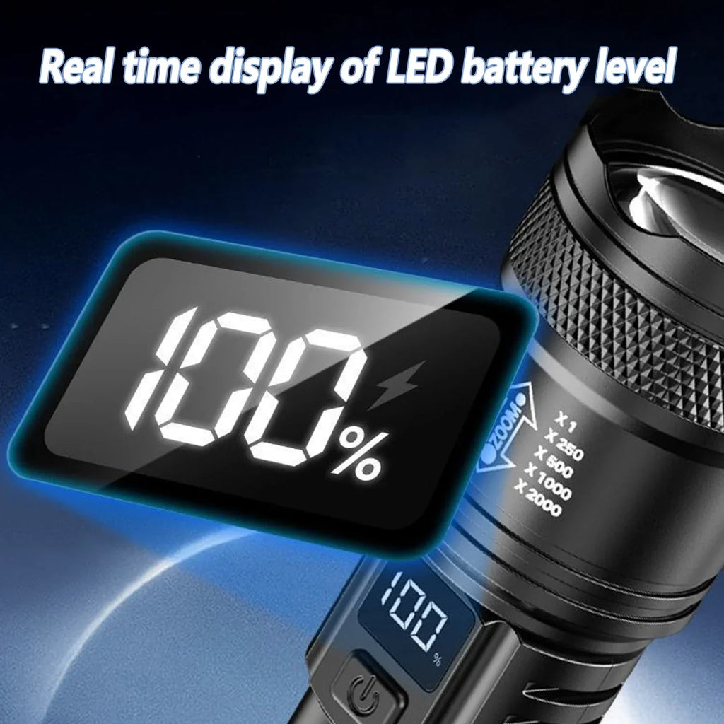 KDULIT P50 LED Tactical Flashlight 2000lm Zoomable IP67