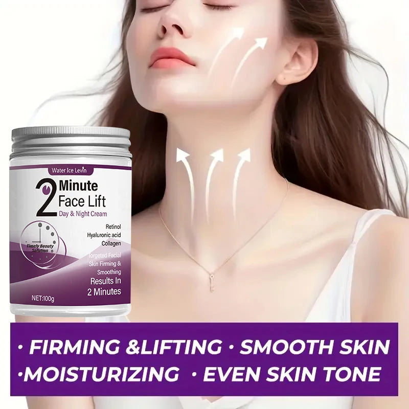 2-Minute Facial Lift Day and Night Cream with Retinol, Hyaluronic Acid, and Collagen - Moisturizing Lotion Suitable for All Light Skin Tones, Fragrance-Free, Absorbs in 2 Minutes Oasis Select