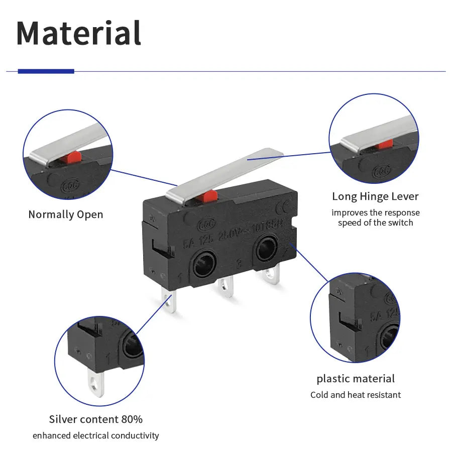 KW11-3Z Micro Limit Switch 3-Pin NO/NC 5A 125/250VAC | 10/20 Pack Micro Limit Switch Oasis Select