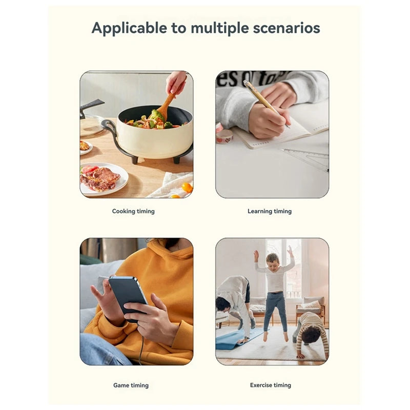 WISH Mini Visual Kitchen Timer Magnetic Mechanical Timer Kitchen Countdown Cooking Baking Alarm Clock Oasis Select