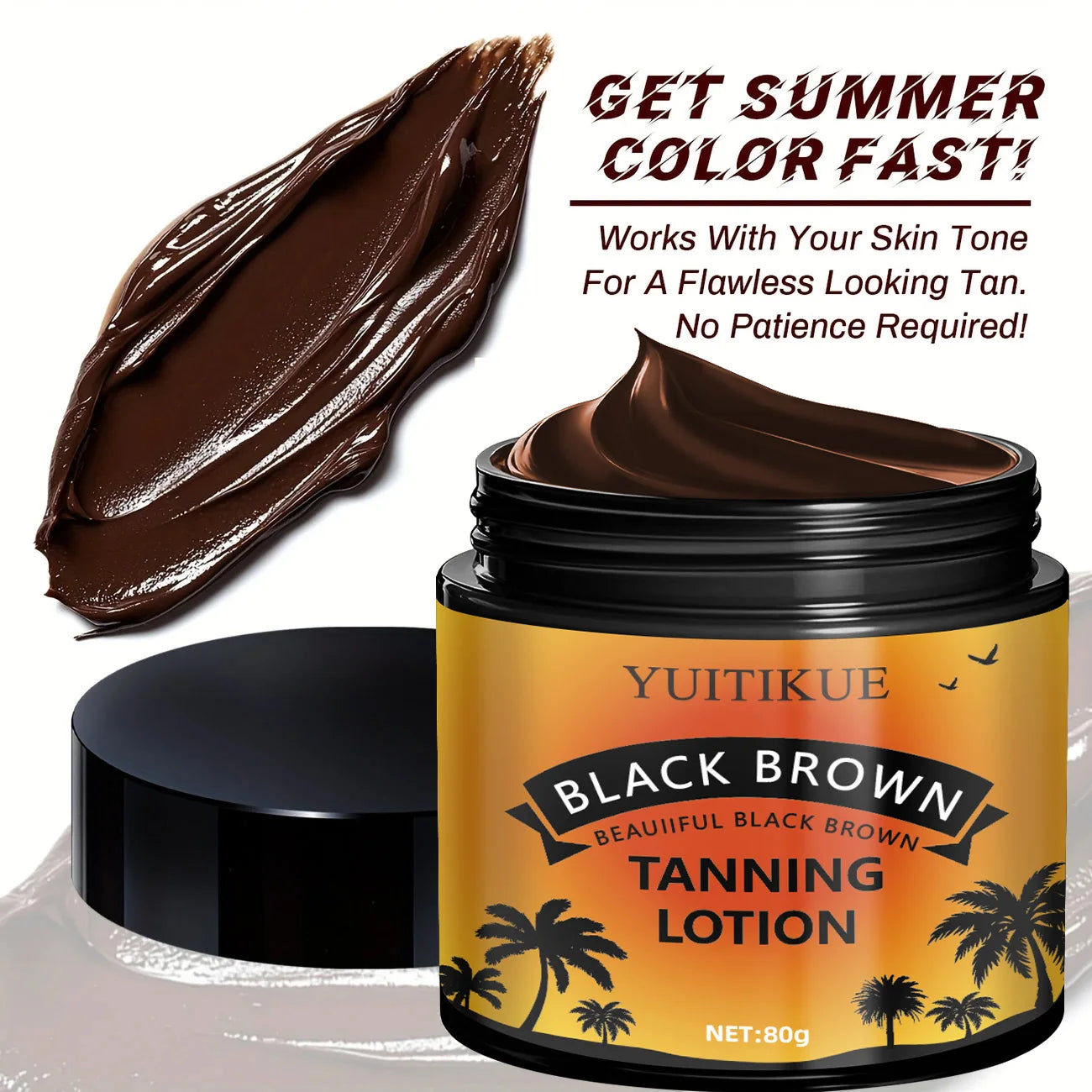 YUITIKUE Get Summer Color Fast Sunless Tanning Lotion 80g - Moisturizing & Hydrating, for All Skin Tones, No Patience Needed Oasis Select