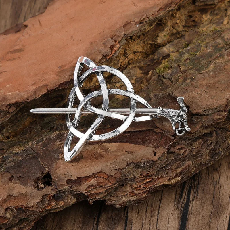 Celtic Knot Silver Hair Clips Vintage-Inspired Hair Claws for Women Symbolic Barrettes for Long Hair Braids Oasis Select Dragon