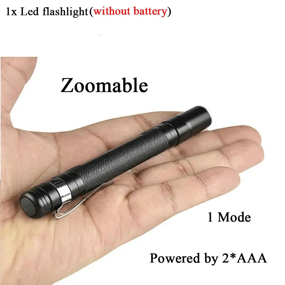 Mini LED Flashlight Portable Pen Lights Pocket Emergency Light Small Torch Keychain Lantern Oasis Select B big Without battery