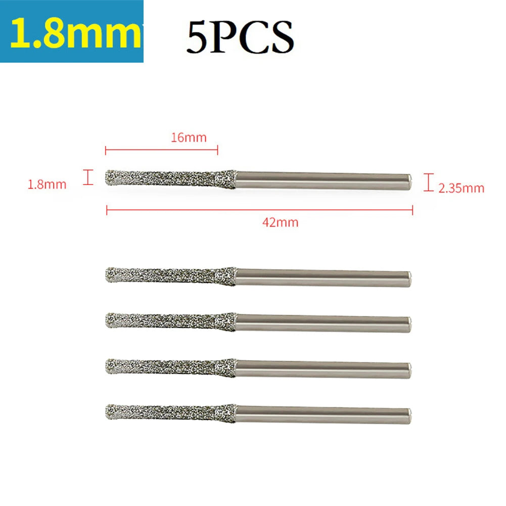 Drilling Jewelry Drilling Glass Diamond Coated Drill Bits Jewelry Drill Bits 1.0mm Head Diameter 1.2mm Head Diameter Oasis Select 5PCS 1.8mm