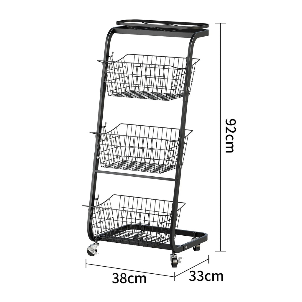 Kitchen vegetable basket rack floor-to-ceiling household fruit and vegetable storage rack multi-functional multi-layer storage Oasis Select 3rd floor
