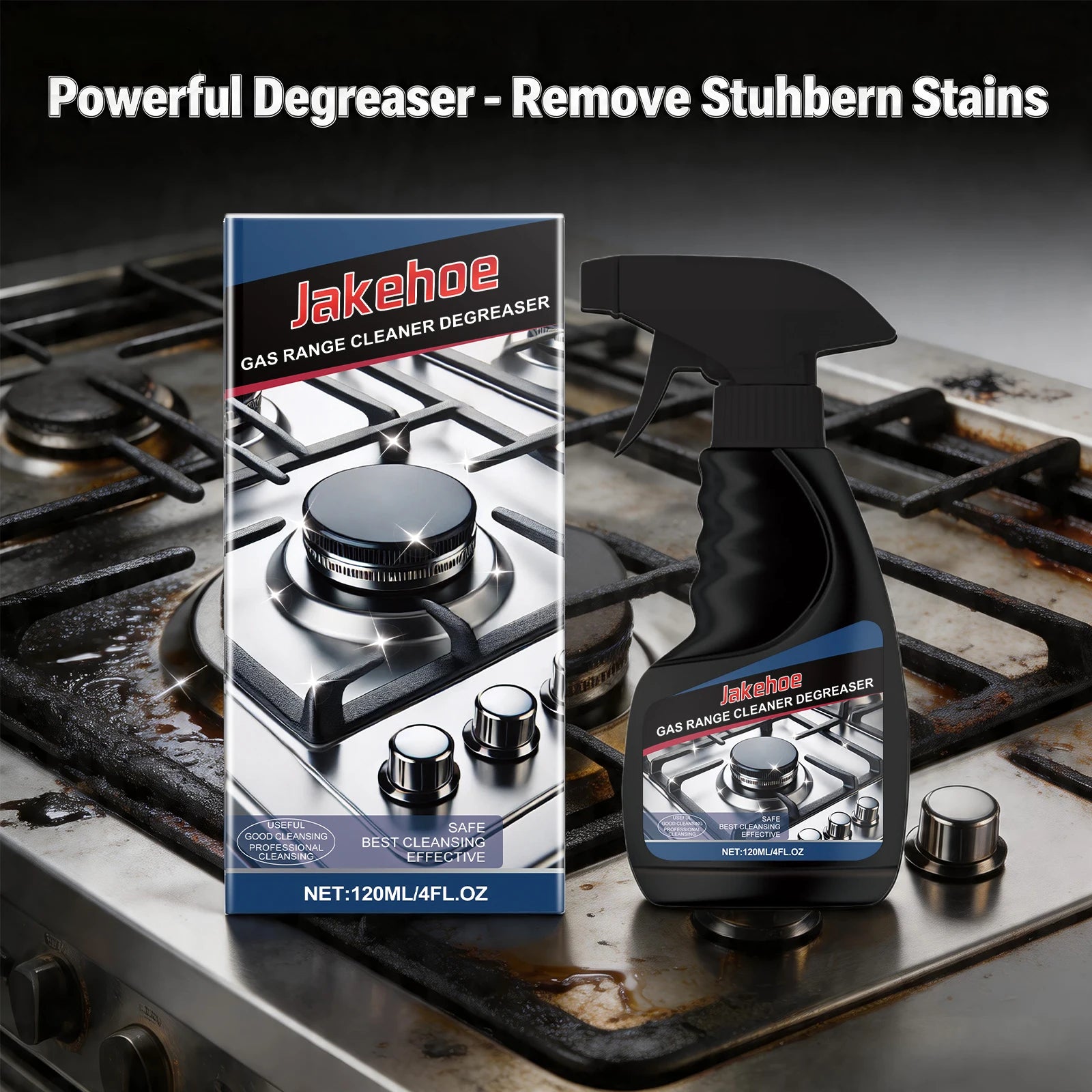 Gas Stove Cleaner for Cooktops Range Hoods and Kitchen Surfaces Removes Stubborn Grease and Burnt on Food Kitchen Cleaning Tool Oasis Select