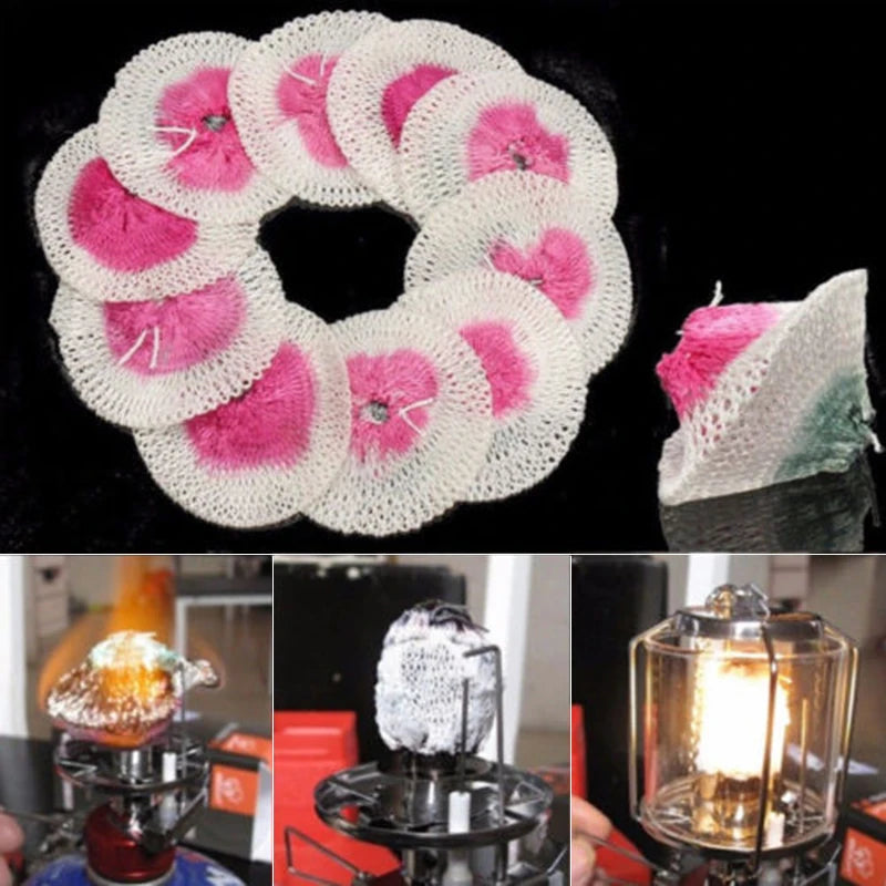 10Pcs Mantles Mesh Gauze Oil Gas Lamp 6.5/8.5cm Kerosene Lantern Lights Outdoor Home Gas Mantle Cover Tools Oasis Select