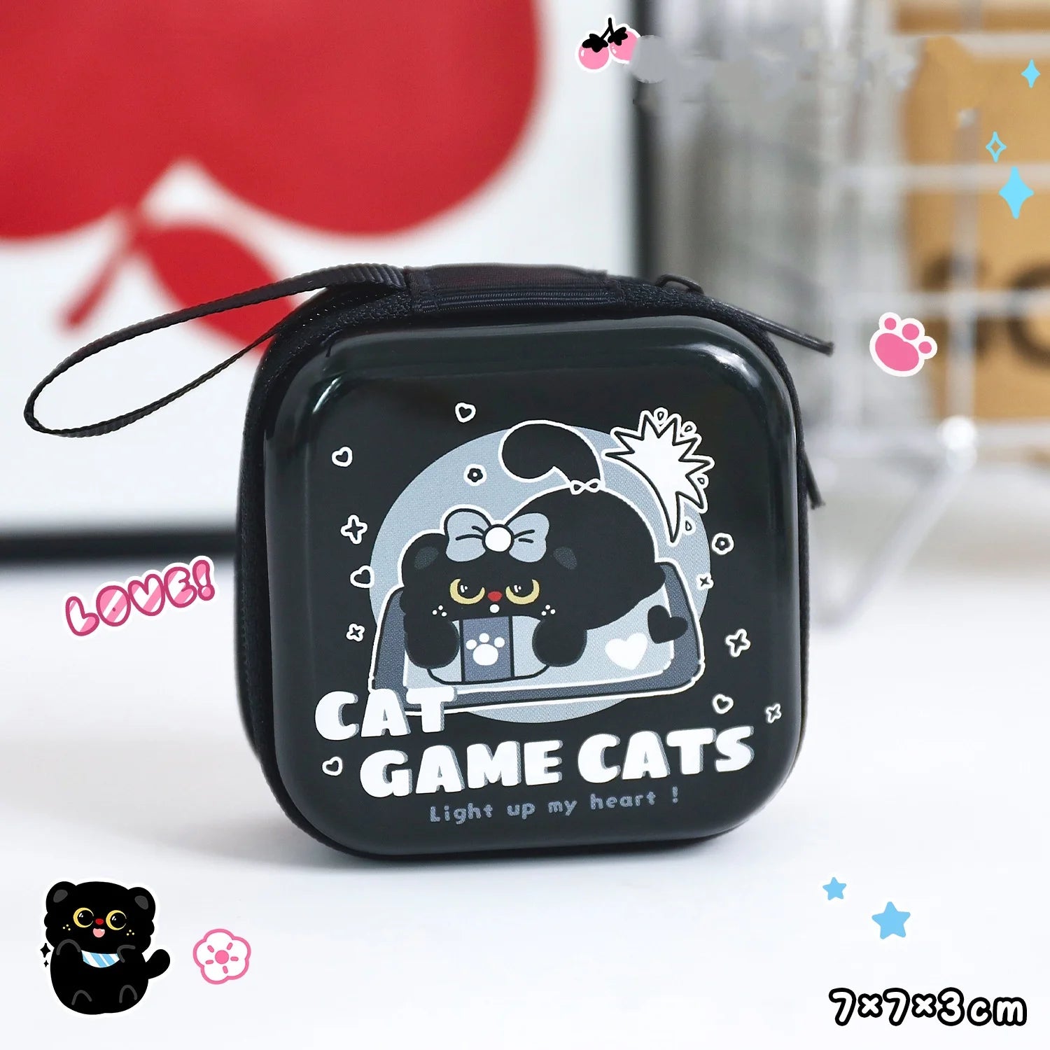 Cute Cat Tinplate Coin Purse | Mini Storage Box for Keys & Earbuds