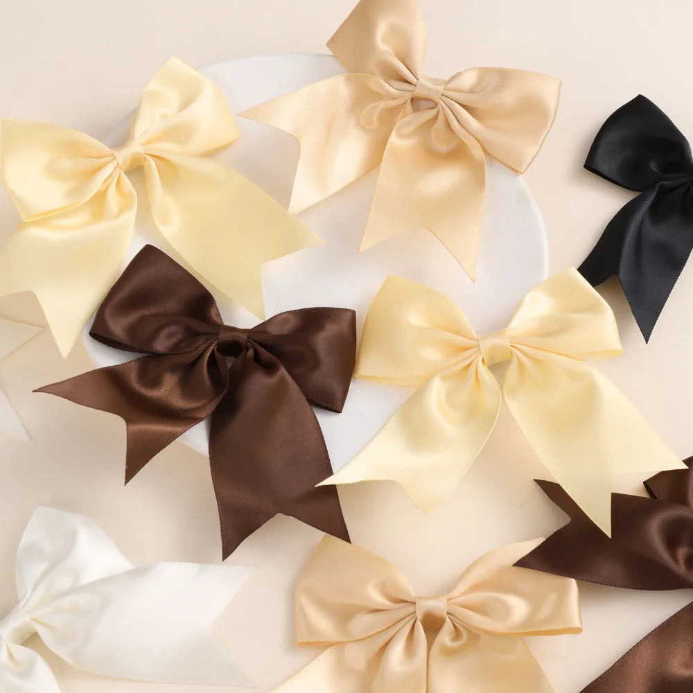 Bohemian Solid Color Satin Bow Hair Clips, Fashionable Hair Accessories for Women Girls, Easy-to-Use Design for Daily Hairstyles Oasis Select