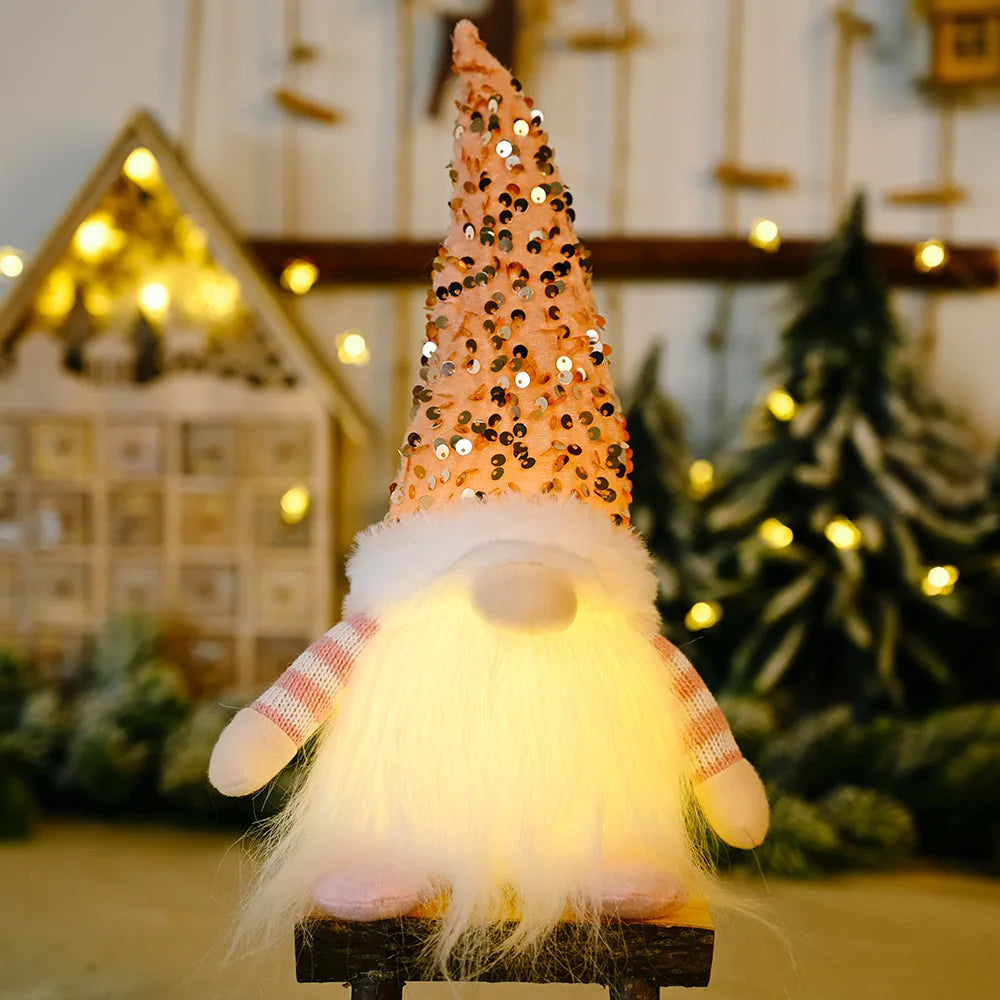 Glowing Christmas Gnome Faceless Doll | Holiday Home Decor