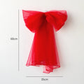 Christmas Tree Top Decoration 60cm Bowknot Style Made from Mesh Yarn for Seasonal Holiday Use on Trees Garlands and Wreaths Oasis Select Light red China Mainland