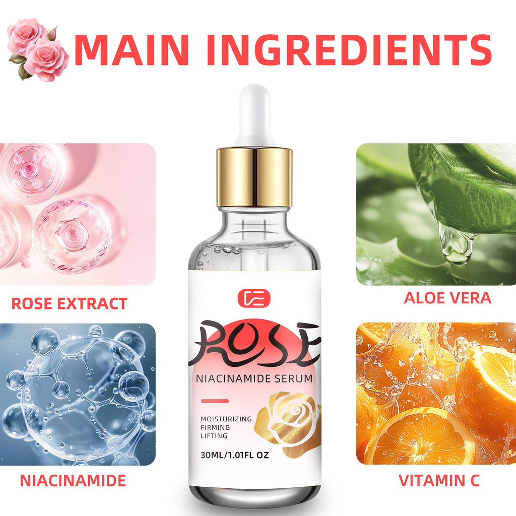 Rose Niacinamide Serum – Firming, Smoothing & Hydrating