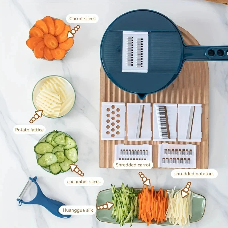 9 in 1 Vegetable Cutter Multi-Functional Potatoes Manually Cut Shred Slicer Grater Kitchenware Acceesories Tools Oasis Select