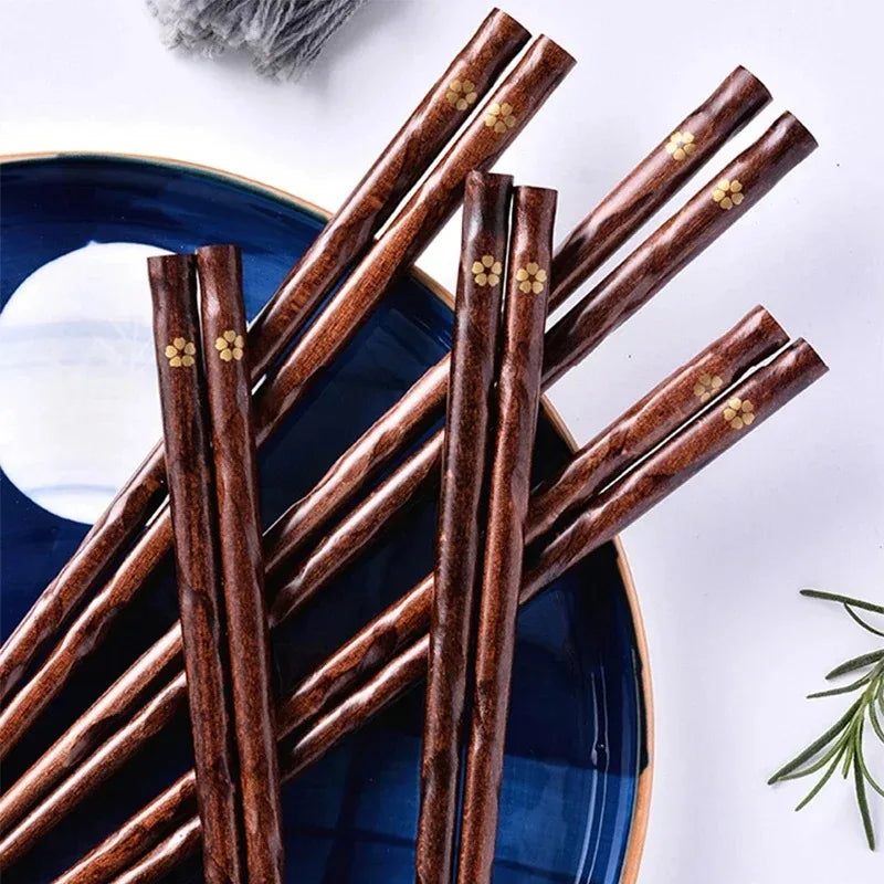 Natural Wooden Reusable Chopsticks Eco Friendly Durable Japanese Style Sushi Household Dining Tableware Oasis Select