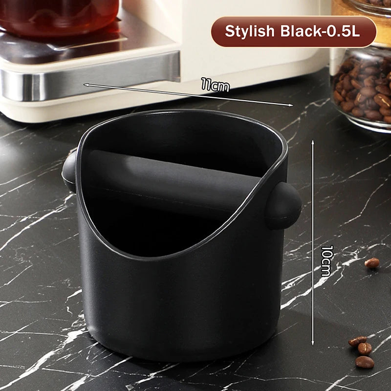 Removable Knock Bar Espresso Knock Box, Anti-Slip Coffee Waste Bin with Shock-Absorbent Feature Oasis Select Black