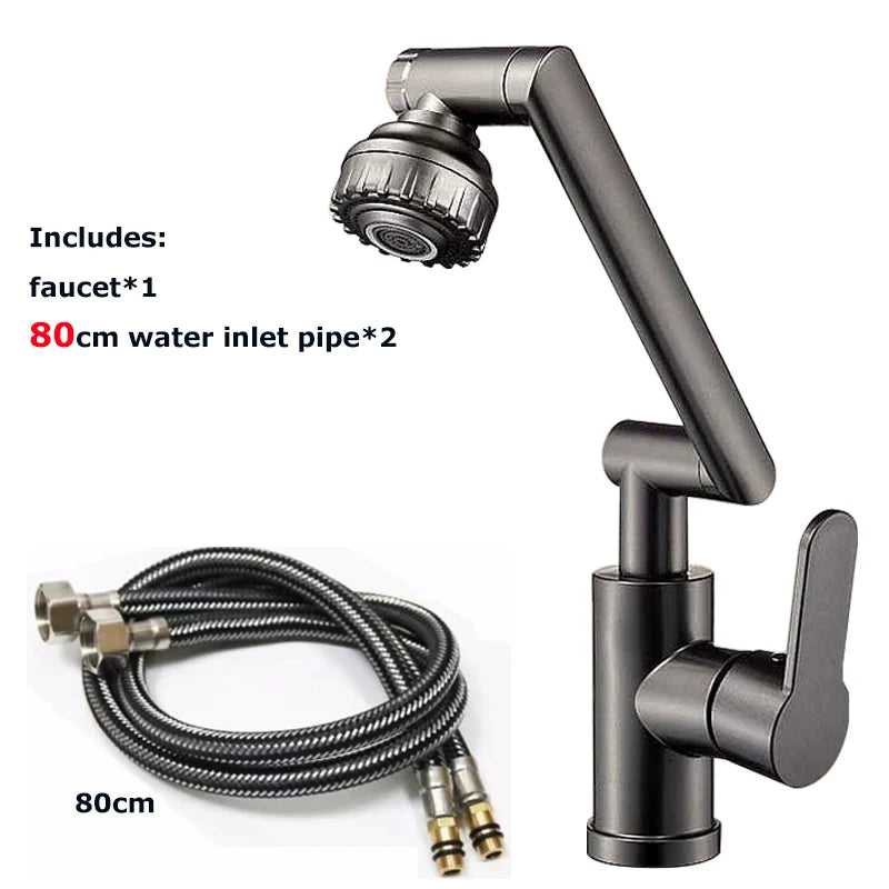 Rotating Dual-Mode Kitchen & Bathroom Faucet – Hot & Cold