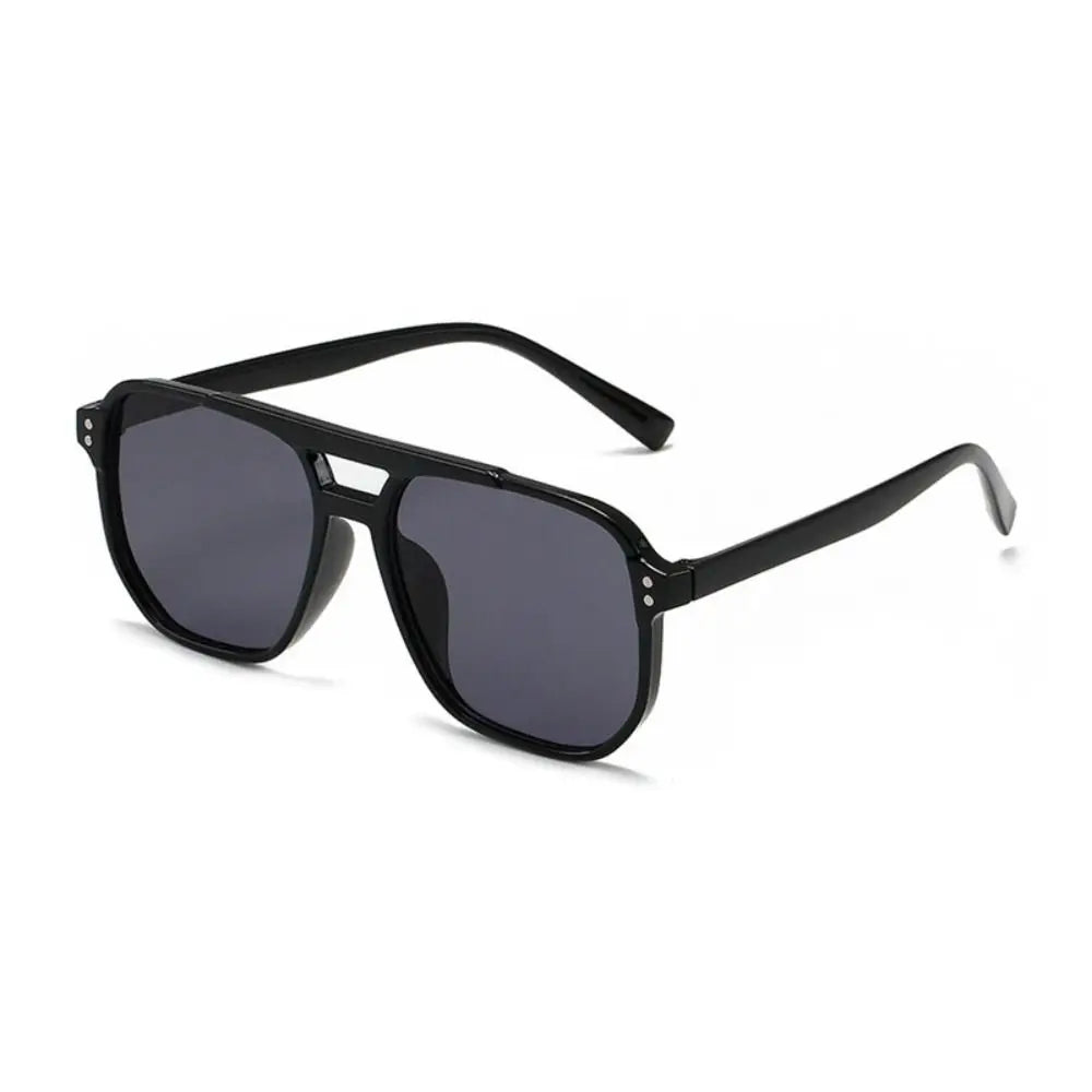 Punk Square Frame Sunglasses Anti-UV Travel Accessories Black Shades Glasses Beach Eye Protection Retro Sunglasses for women men Oasis Select black