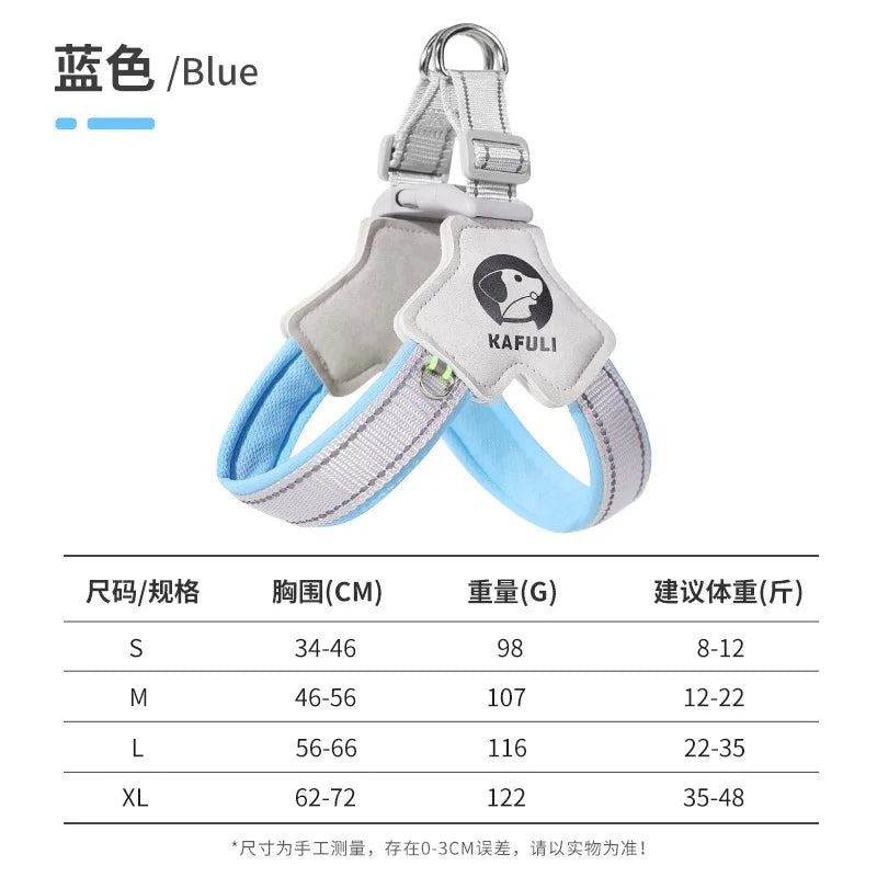 No-Pull Dog Harness with Padded Handle Reflective Escape-Proof Leash Breathable Mesh for Medium Large Dogs Pet Walking Gear Oasis Select blue XL