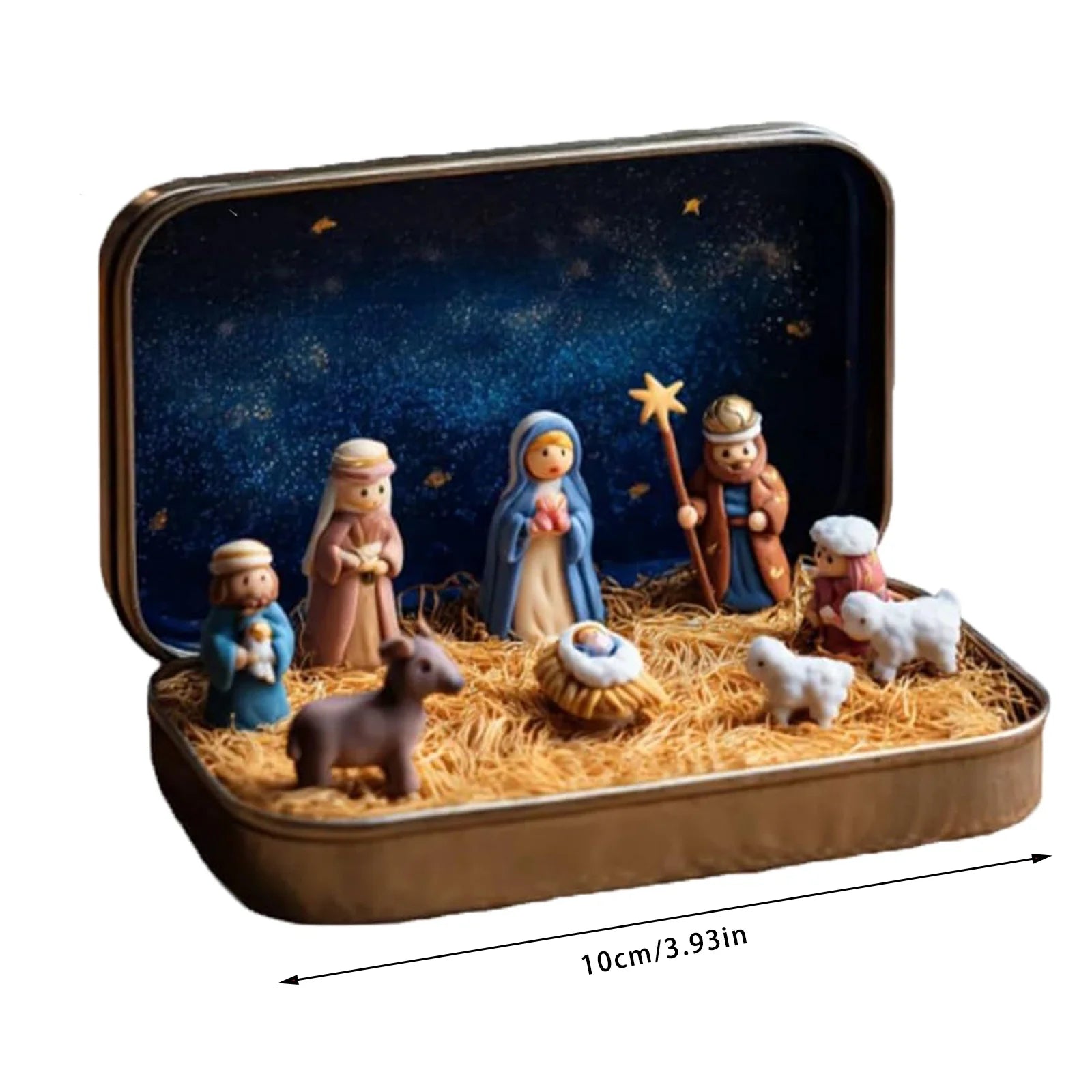 Handmade Wooden Christmas Nativity Scene Box Ornament | Xmas Christmas Nativity Ornament Oasis Select