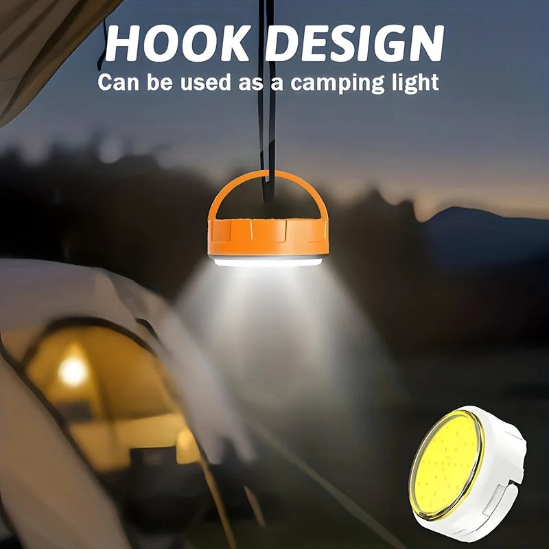 Magnetic COB Work Light Mini Caming Tent Lamp with Hanging Hook 3 Modes Night Light Rechargeable Portable Lamp Outdoor Emergency Oasis Select