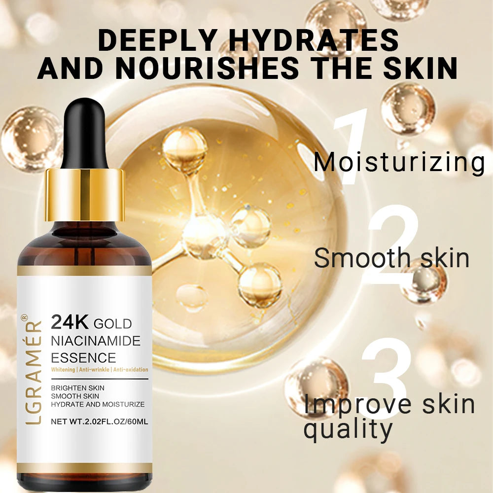 24k Gold Nicotinamide Hyaluronic Acid Nicotinamide Facial Essence Anti-aging Facial Collagen Essence Skin Care Whitening Essence Oasis Select