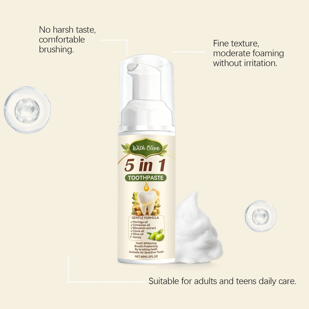 Olive Teeth Clean Toothpaste Mild Foaming Deep Cleaning Offer Oral Health Environment Keep Freshness Breath Portable Toothpaste Oasis Select