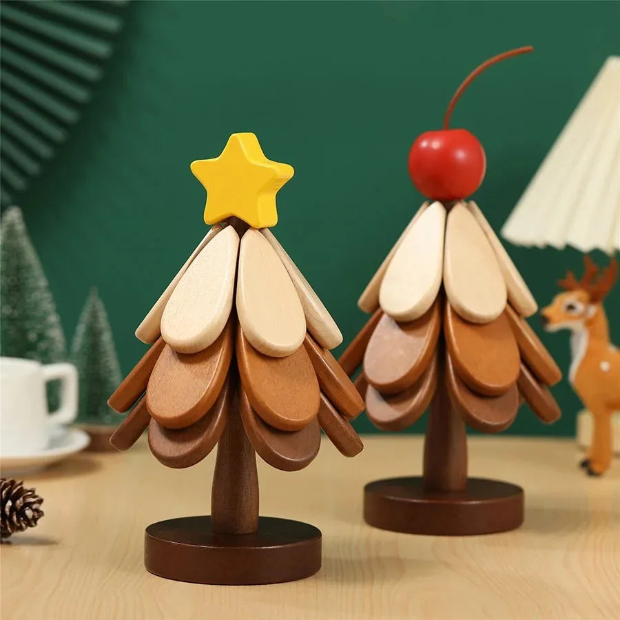 Christmas Tree Wooden Trivet Mat – Heat-Resistant Pot Holder Wooden Trivet Mat Oasis Select